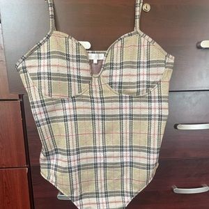 Plaid bodysuit from Riley & James